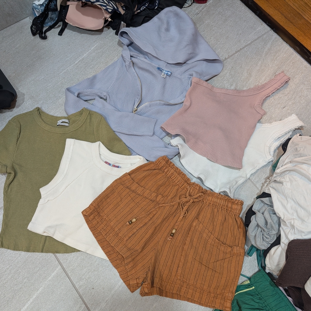 Urban Outfitters Crop Tops in Pink, White, and Green